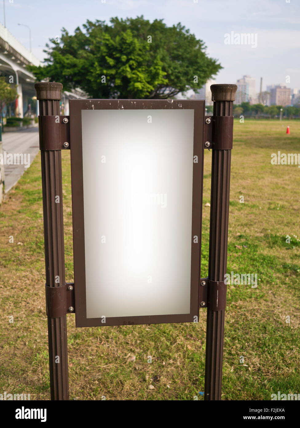 blank billboard in public space Stock Photo