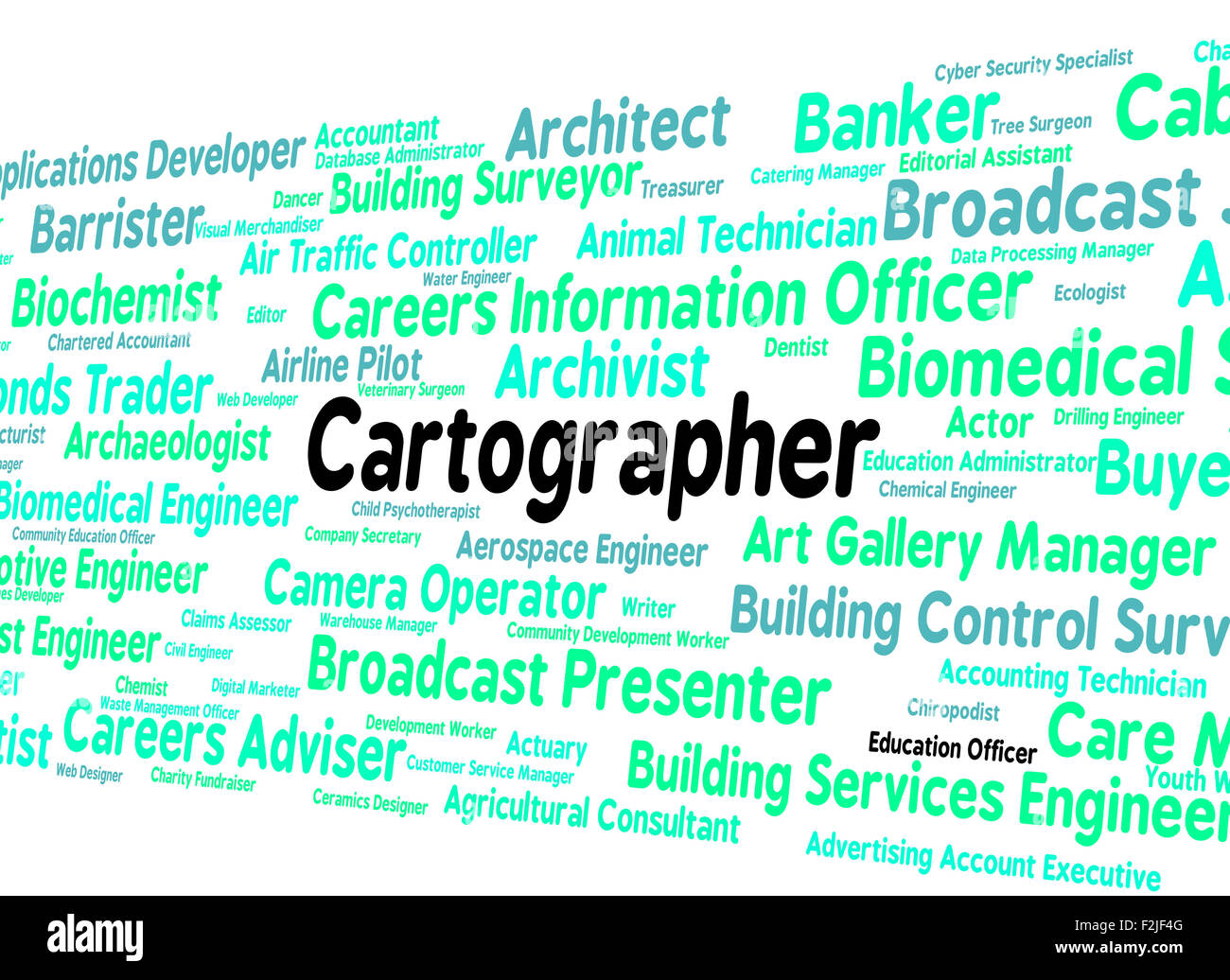 Cartographer Job Indicating Land Surveyor And Hire Stock Photo Alamy