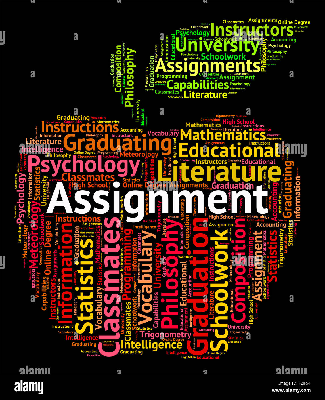 Assignment Word Showing School Work And Homework Stock Photo