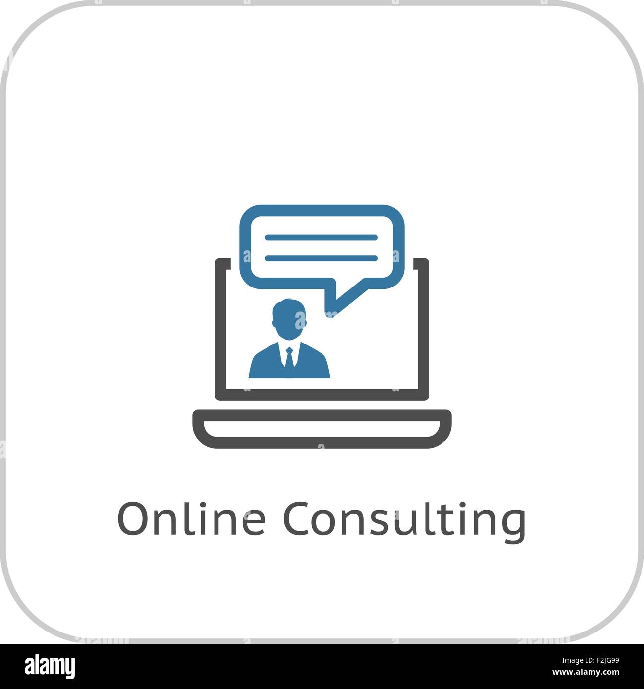 Online Consulting Icon. Business Concept. Flat Design Stock Vector ...