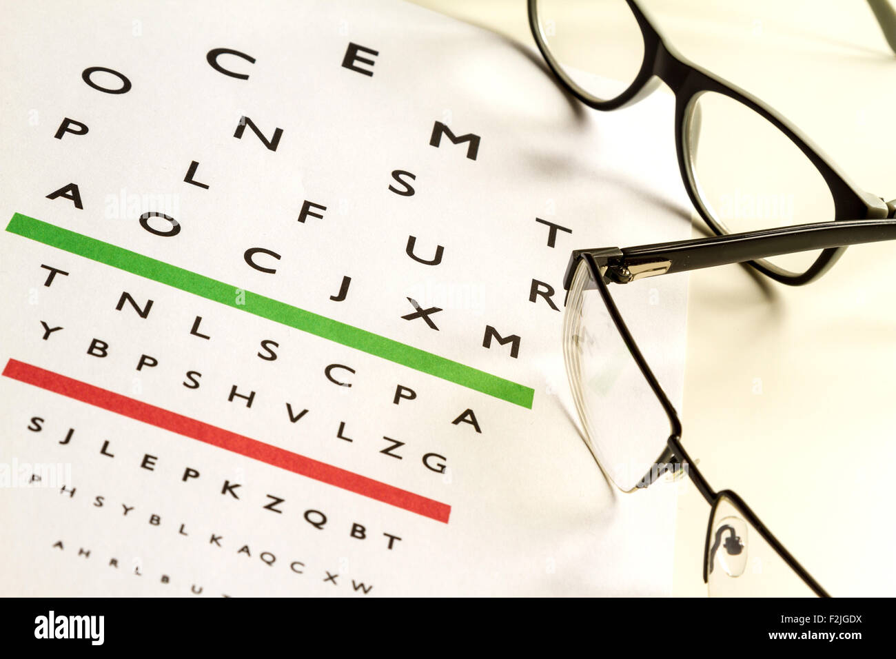 Eyes Examination, glasses diopter check up Stock Photo
