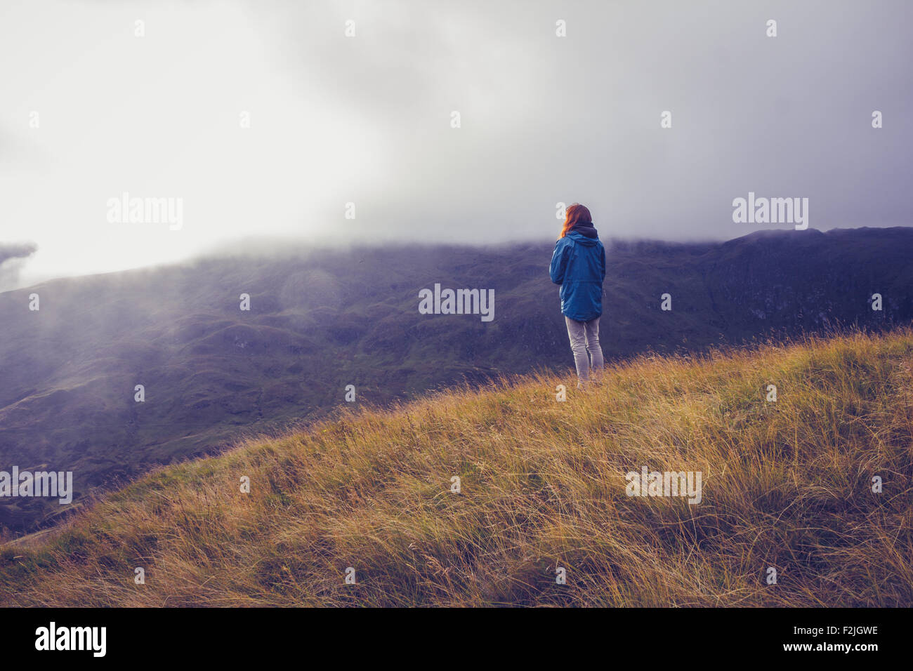 Woman admiring scottish landscape hi-res stock photography and images ...