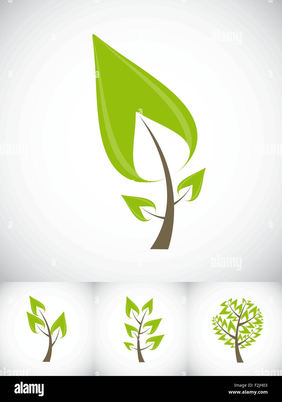 Beautiful Green Tree Icon on a White Background Vector Illustrat Stock ...