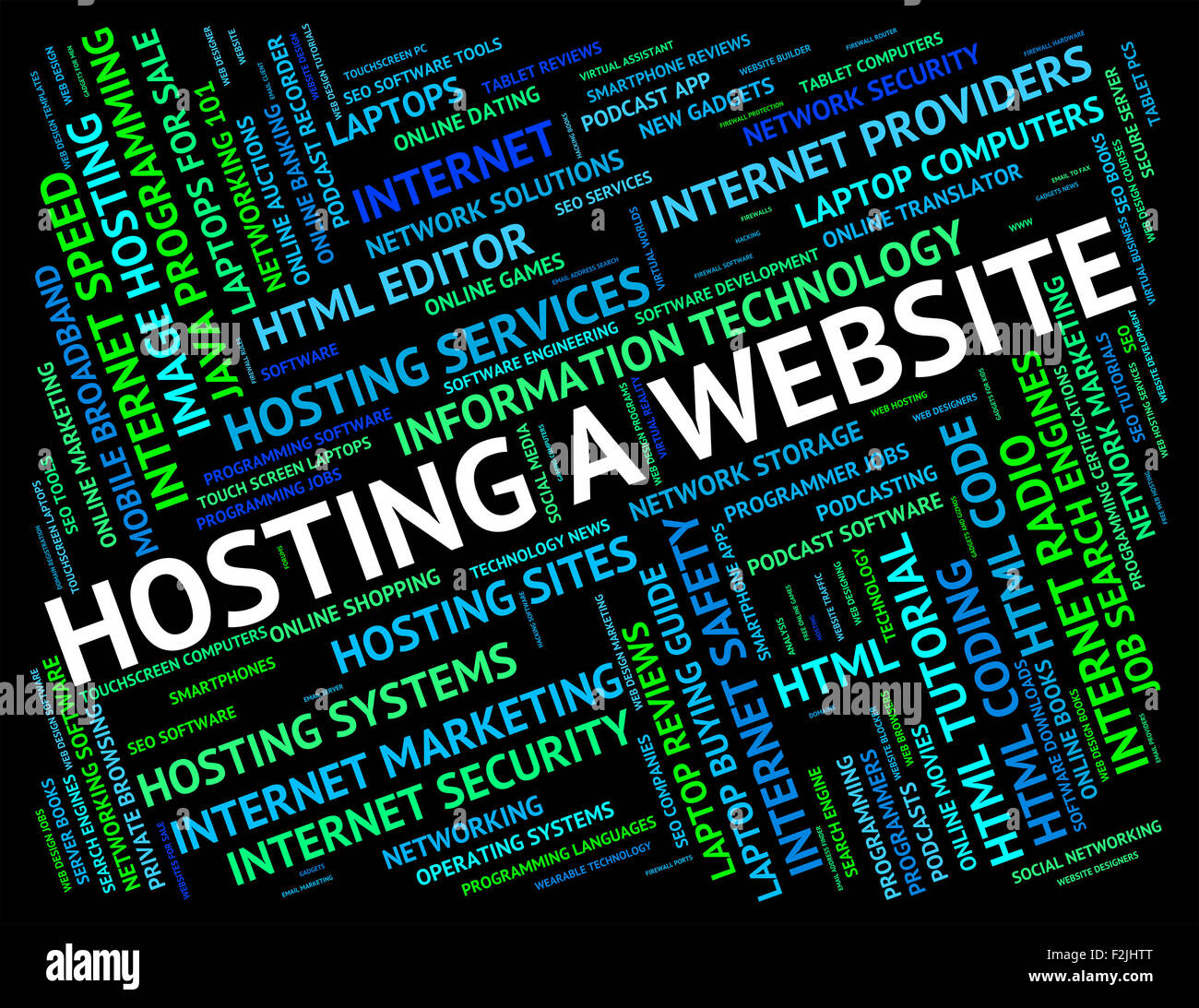 Hosting A site Meaning Domain Computer And Words Stock Photo Alamy