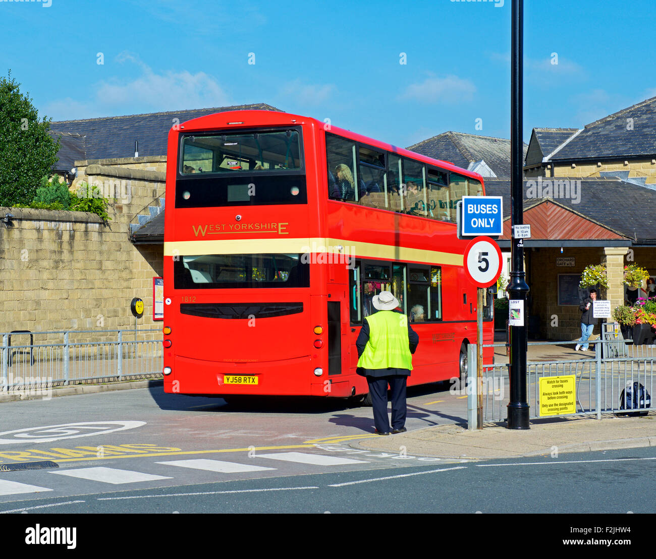 Bus at Otley Bus Station,  West Yorkshire, England UK Stock Photo