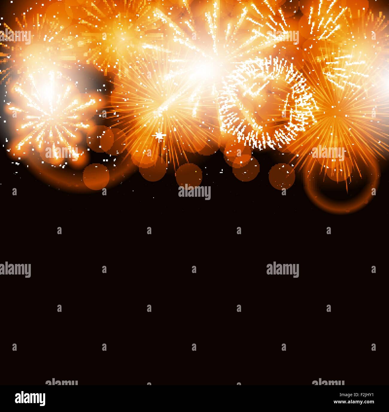 Vector Illustration of Fireworks, Salute on a Dark Background Stock