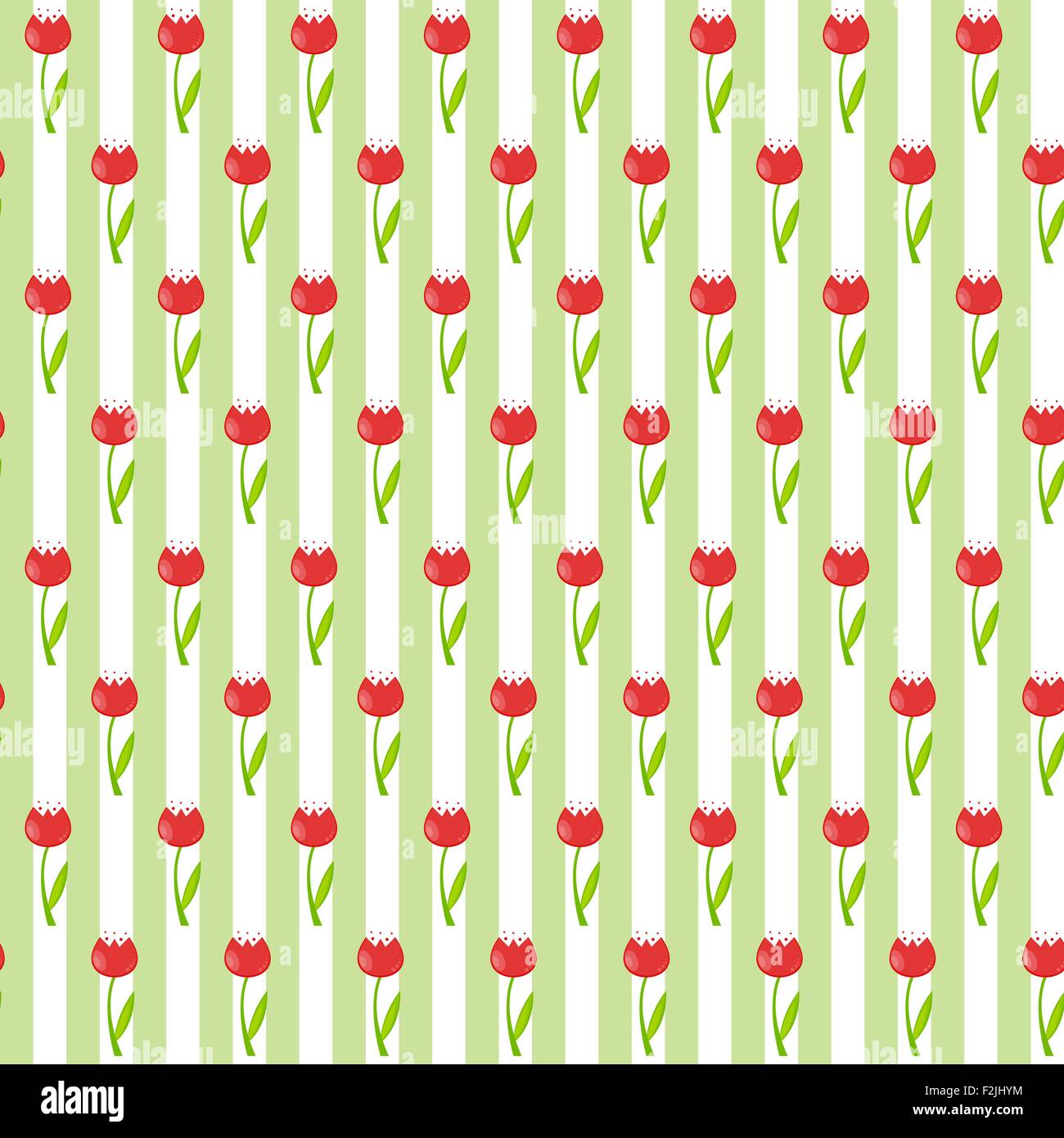 Floral Seamless Pattern Background with Tulips Vector Illustrati Stock ...