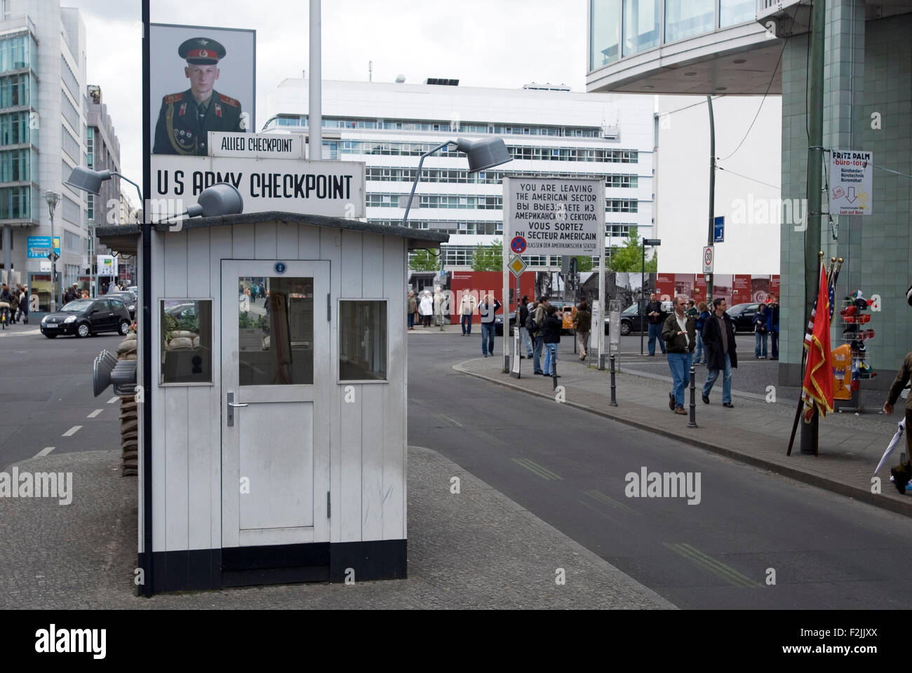 The famous formerly Checkpoint Charlie Berlin Germany Stock Photo