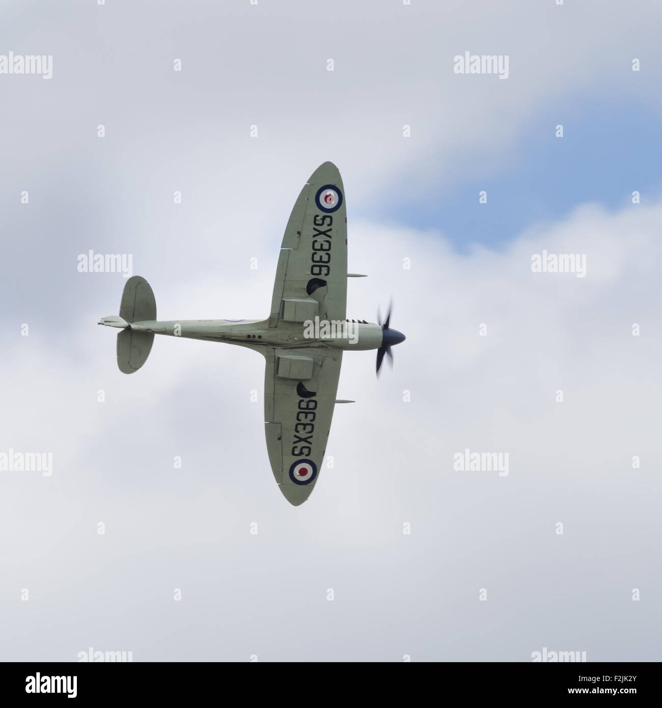 Yeovilton, UK - 11th July 2015: A vintage Spitfire fighter in flight at ...