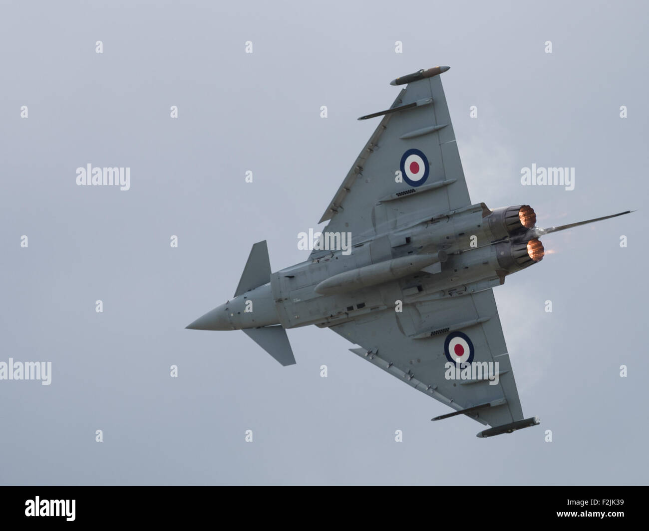Yeovilton, UK - 11th July 2015: RAF Typhoon jet fighter flying at Yeovilton Air Day. Stock Photo