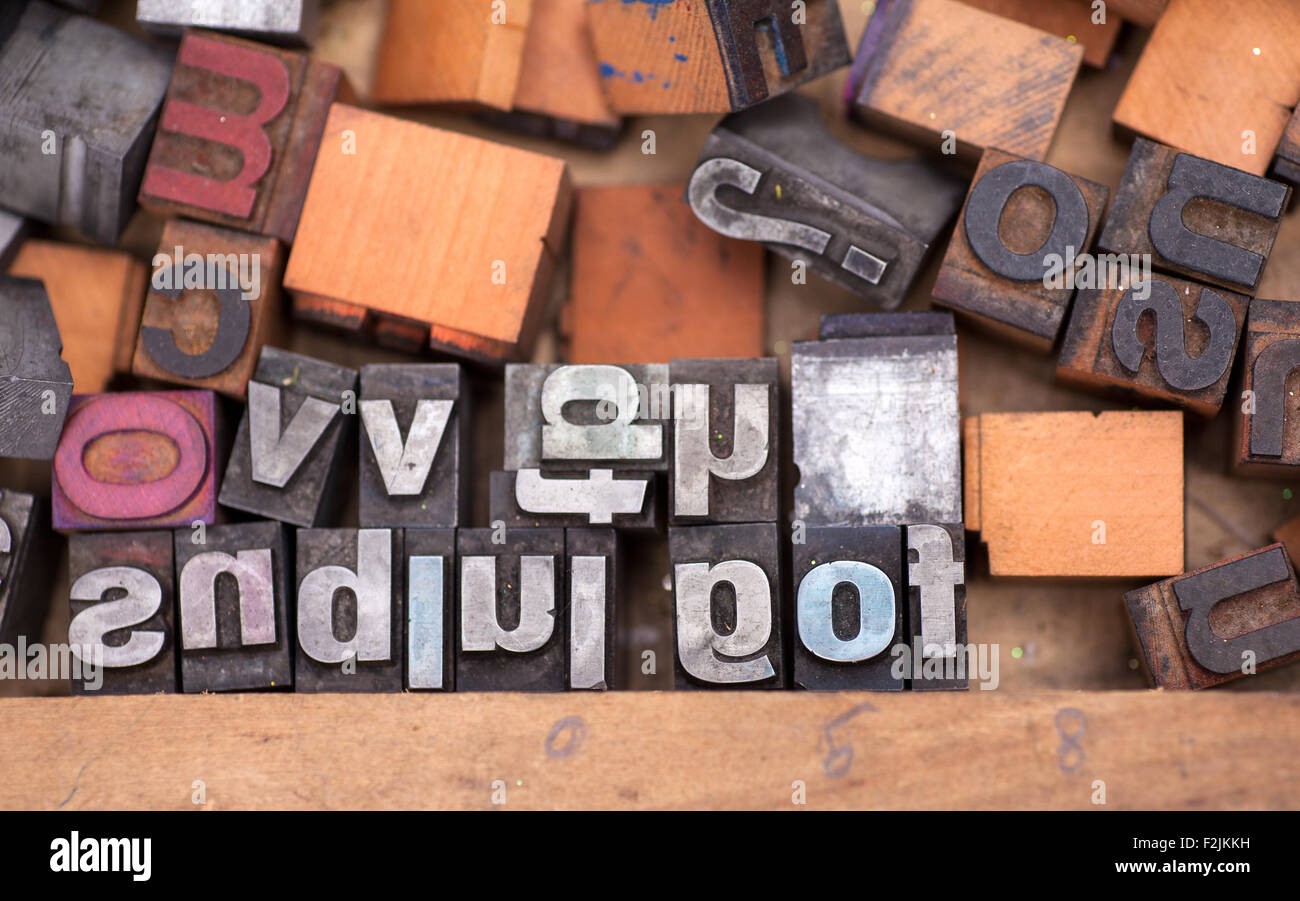 A lot of alphabet stamp, Block letters Stock Photo Alamy