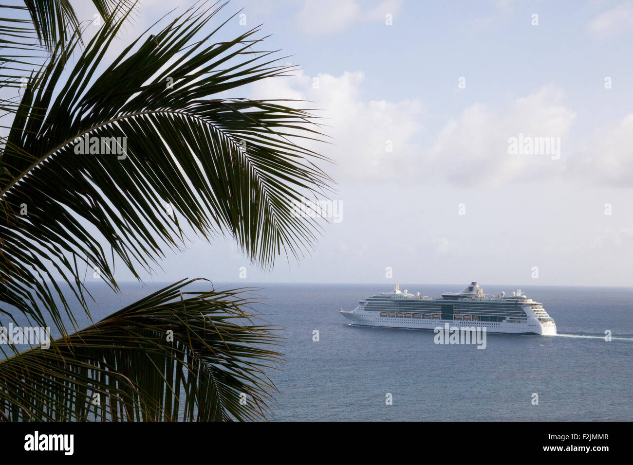 A cruise ship, St. Thomas, U.S. Virgin Islands. Stock Photo