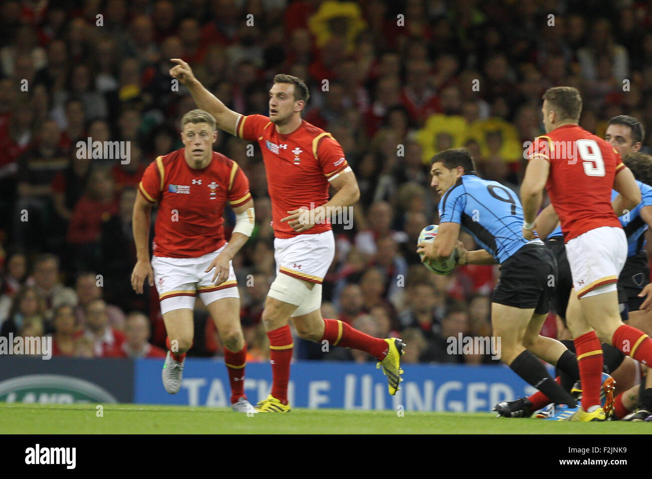 Welsh Rugby Captain Sam Cardiff, Wales. 20th Sep, 2015. Rugby World Cup. Wales versus Uruguay ...