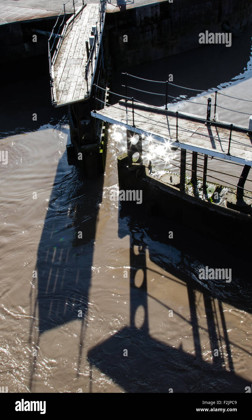Lock gates of the Brunel lock between the River Avon and Bristol's