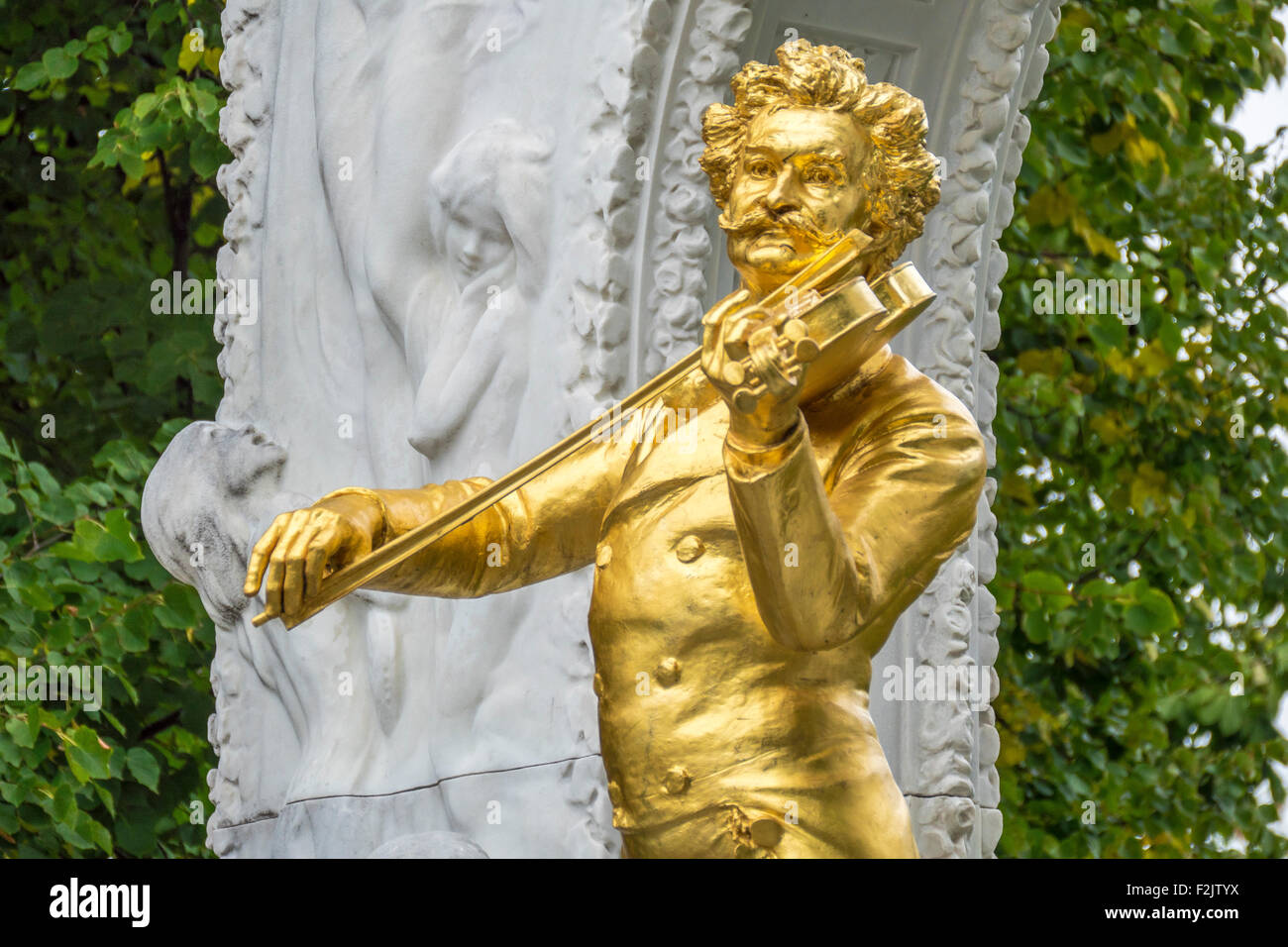 Monument to the composer Johann Strauss II, 1825-1899, Stadtpark ...