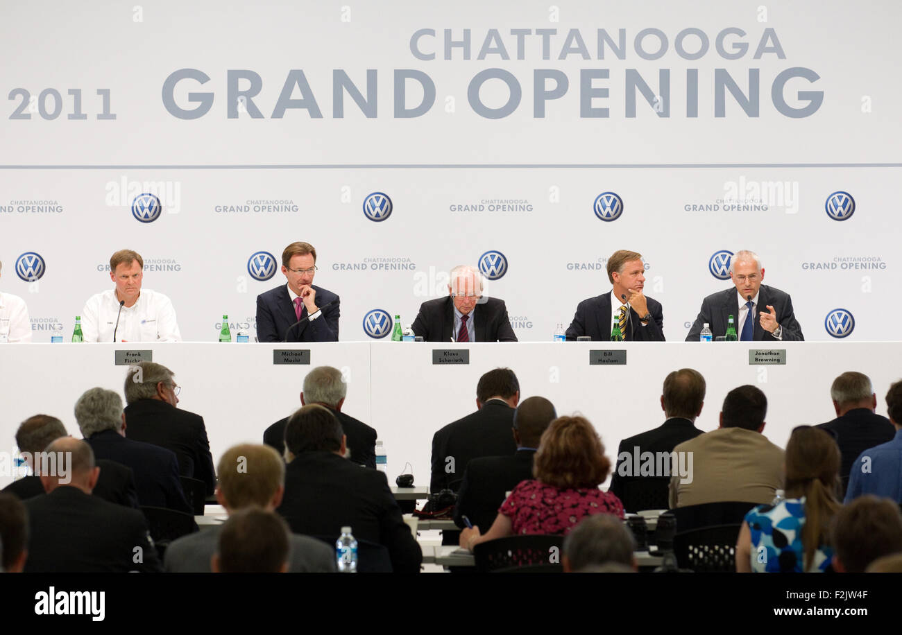(Handout) - Frank Fischer (L-R), Volkswagen Chattanooga Operations LLC ...