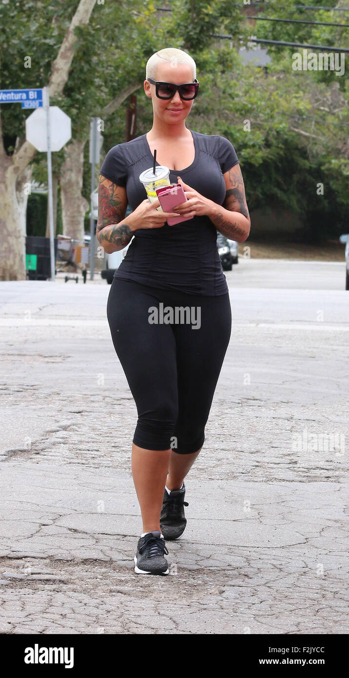 Amber Rose leaving Lemonade restaurant in Studio City Featuring Amber