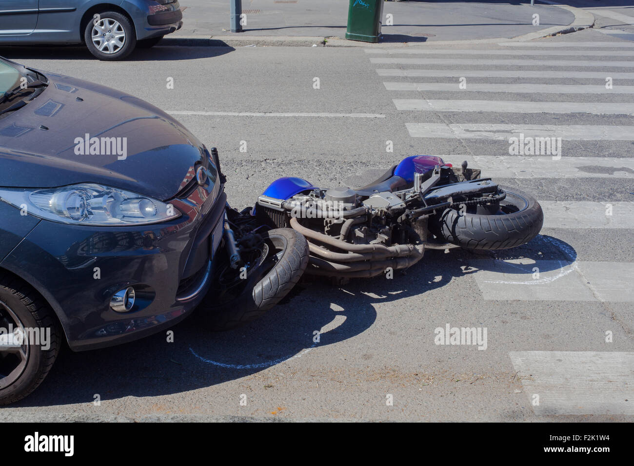 Scooter crash in the urban street, Milan Stock Photo - Alamy