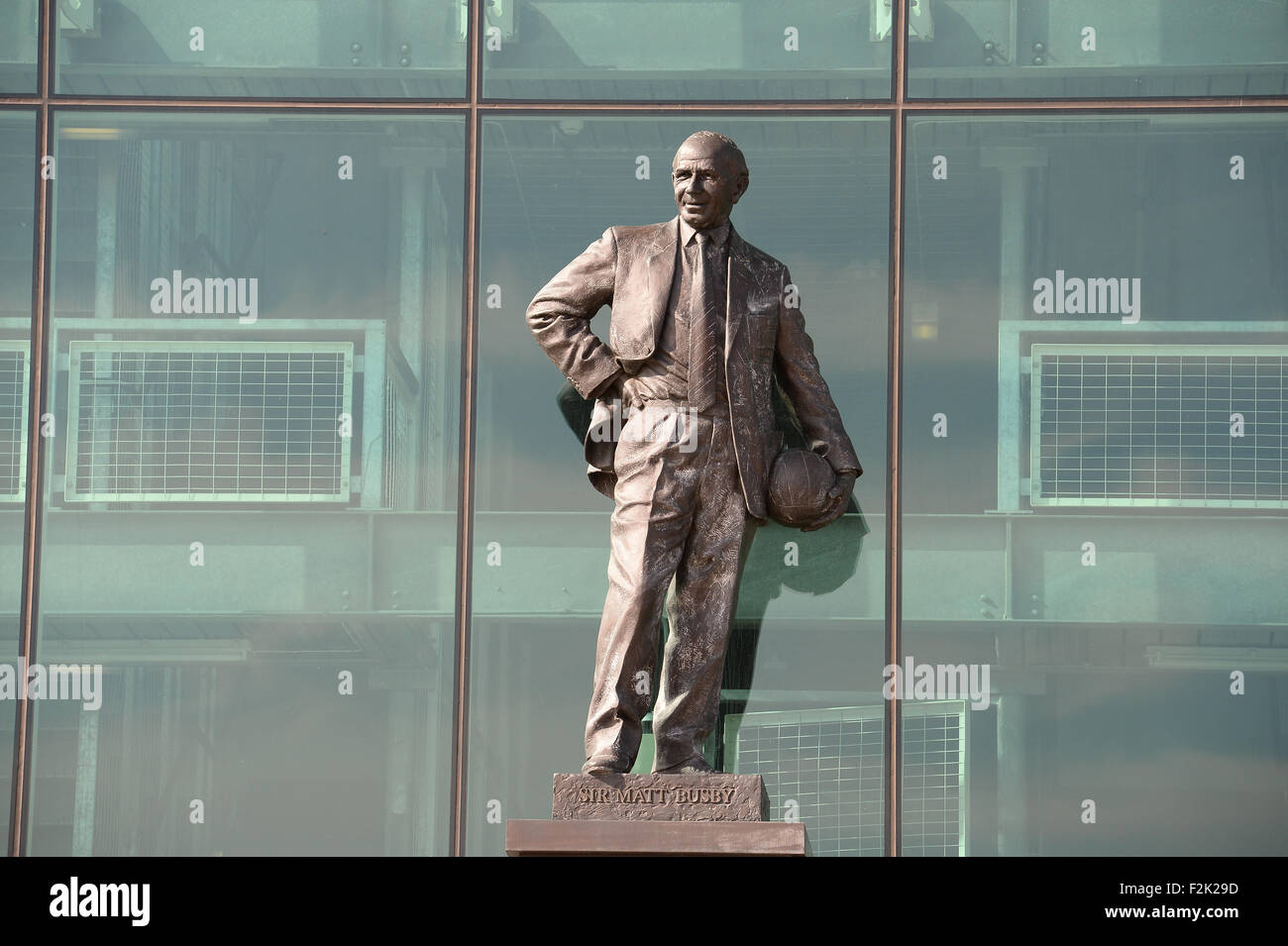 The Sir Bobby Charlton Statue outside Manchester United Football Club