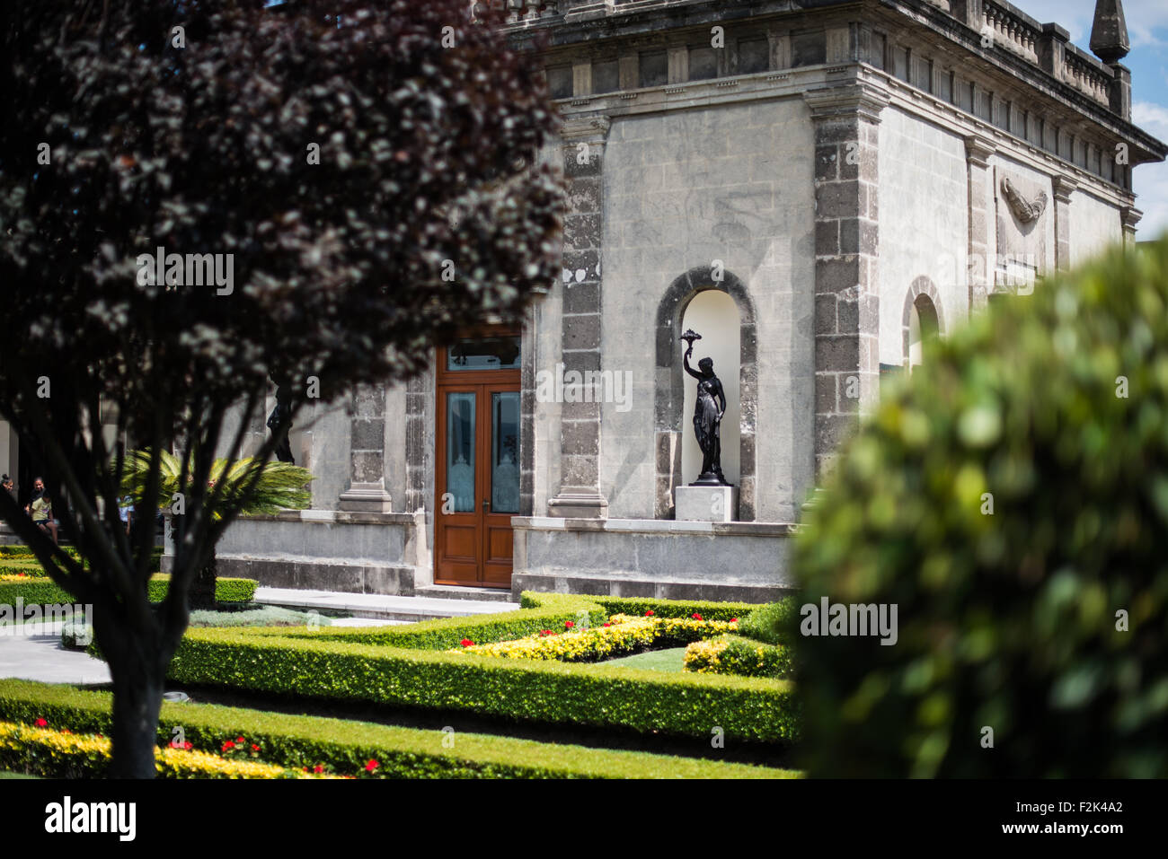 MEXICO City, Mexico - Since construction first started around 1785, Chapultepec Castle has been a Military Academy, Imperial residence, Presidential home, observatory, and is now Mexico's National History Museum (Museo Nacional de Historia). It sits on top of Chapultepec Hill in the heart of Mexico City. Stock Photo