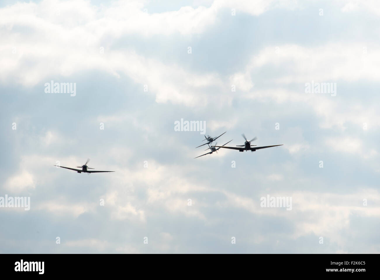 Duxford, UK. 20th Sep, 2015. Spitfire at the Duxford Battle of Britain airshow, Sunday 20th Sept 2015. Credit:  - Stock Image