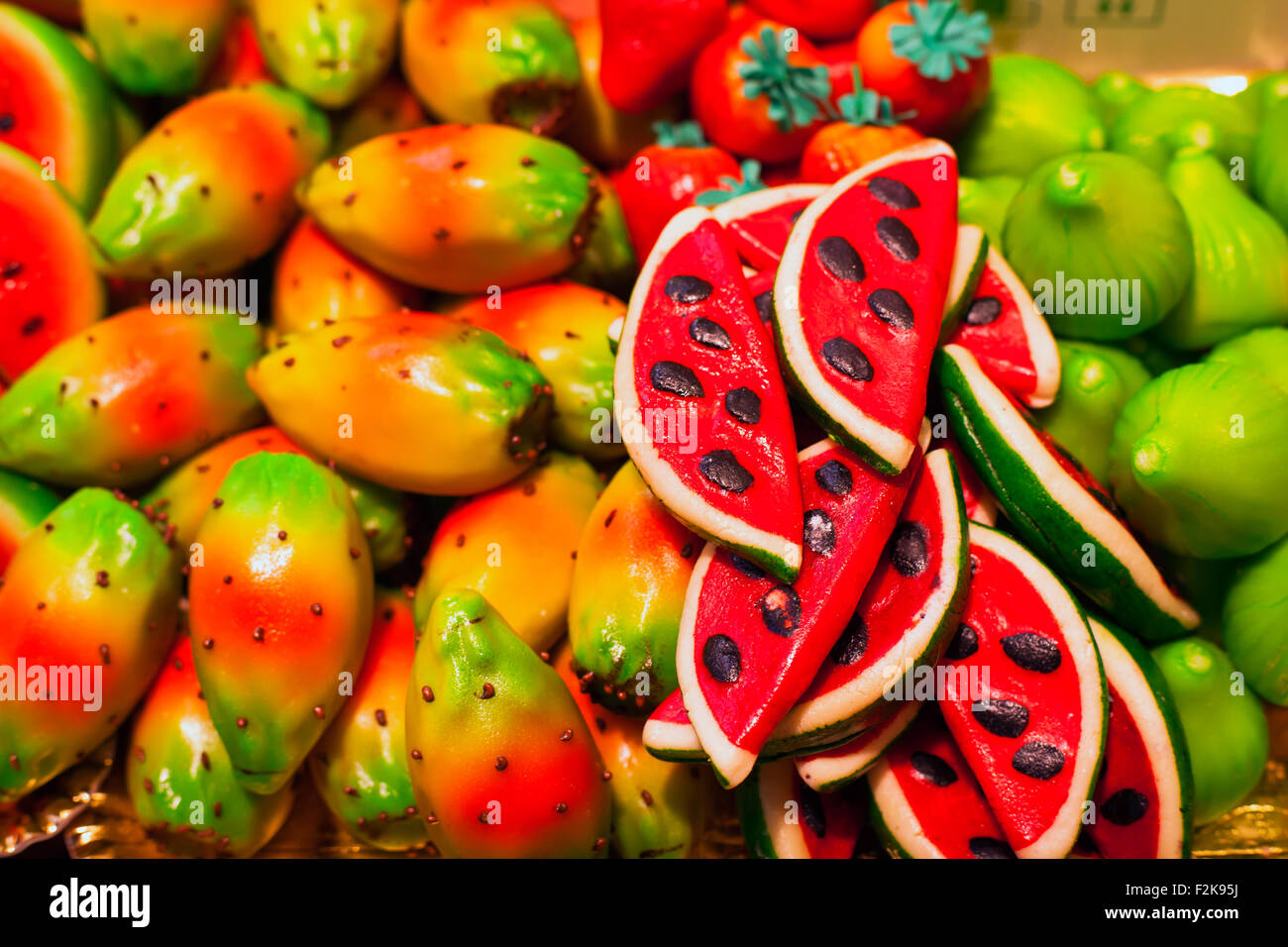 Close up of marzapane or martorana fruits Stock Photo