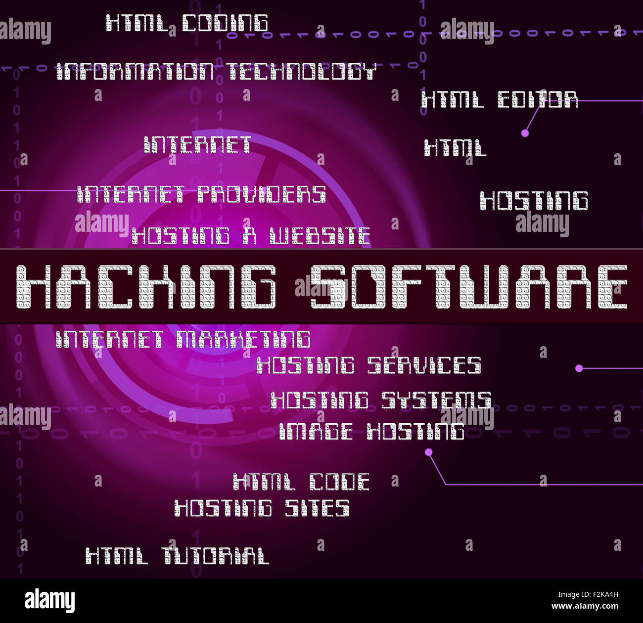 Hacking Software Showing Security Threat And Programming Stock Photo ...