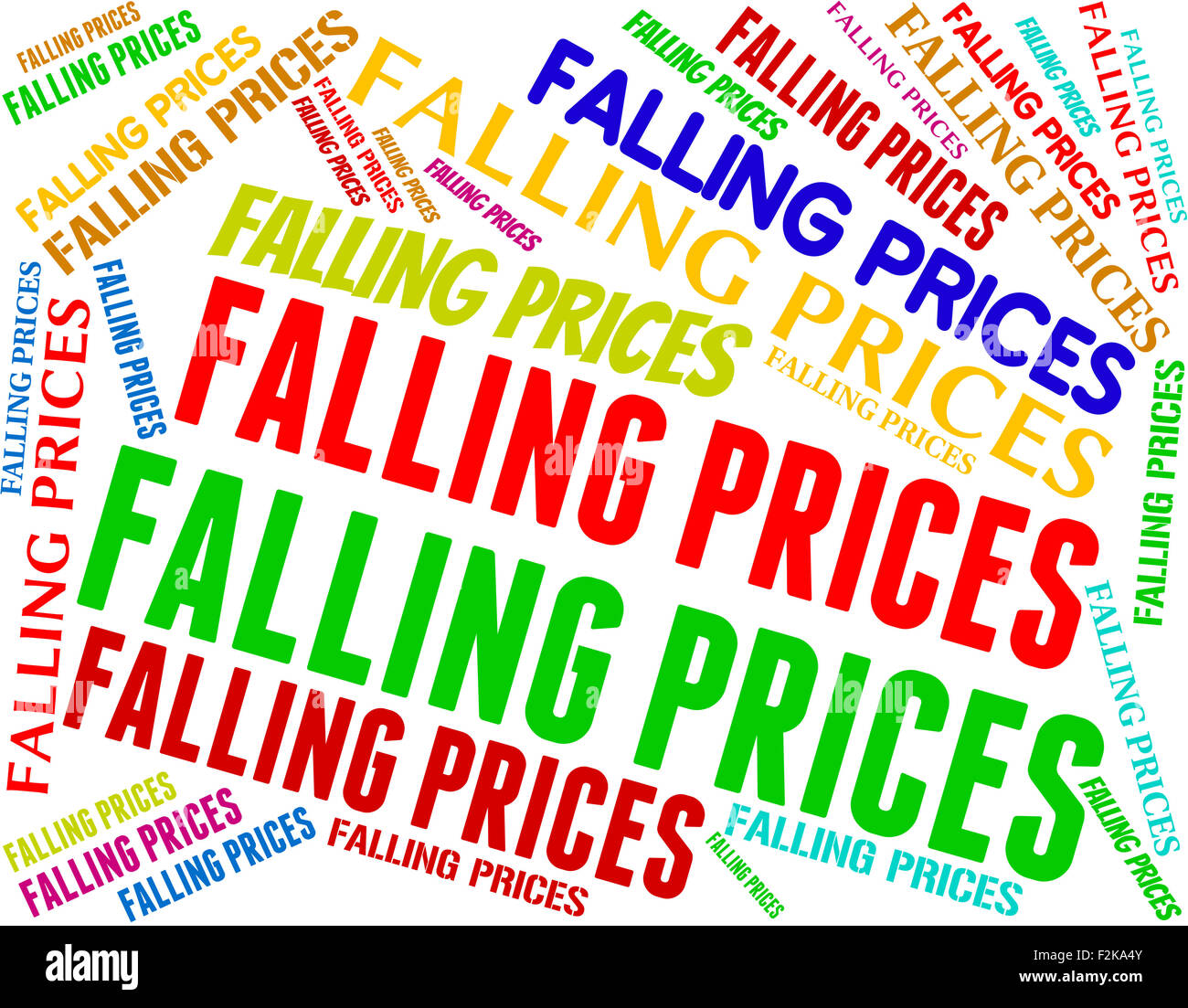 Falling Prices Indicating Closeout Reduced And Words Stock Photo Alamy