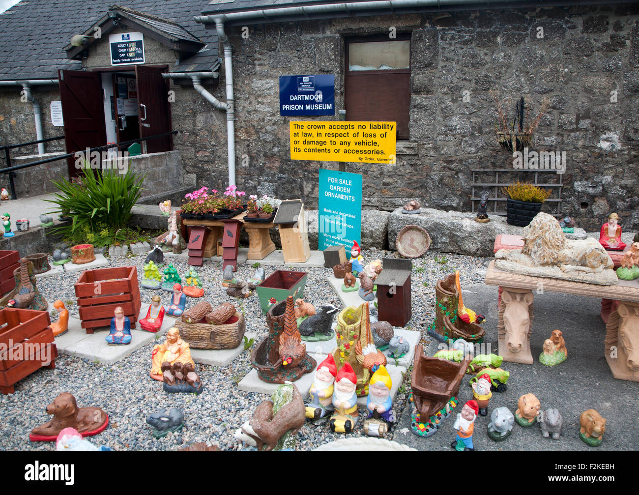 Garden ornaments made by prisoners, Dartmoor prison museum, Princetown