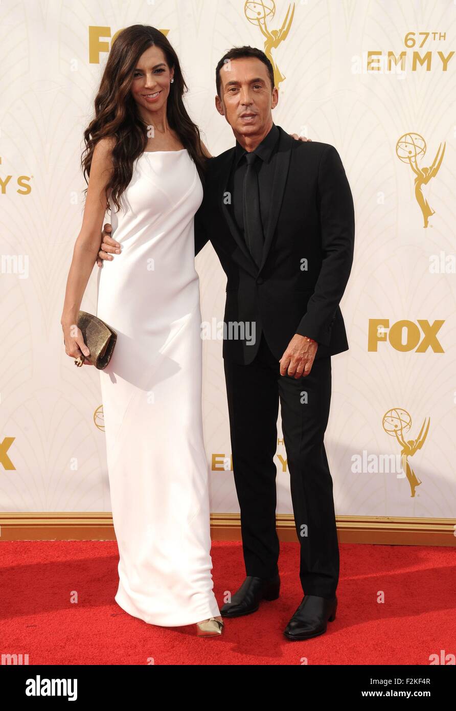 Los Angeles, CA, USA. 20th Sep, 2015. Terri Seymour, Bruno Tonioli at arrivals for 67th Primetime Emmy Awards 2015 - Arrivals 3, The Microsoft Theater (formerly Nokia Theatre L.A. Live), Los Angeles, CA September 20, 2015. Credit:  Dee Cercone/Everett Collection/Alamy Live News Stock Photo