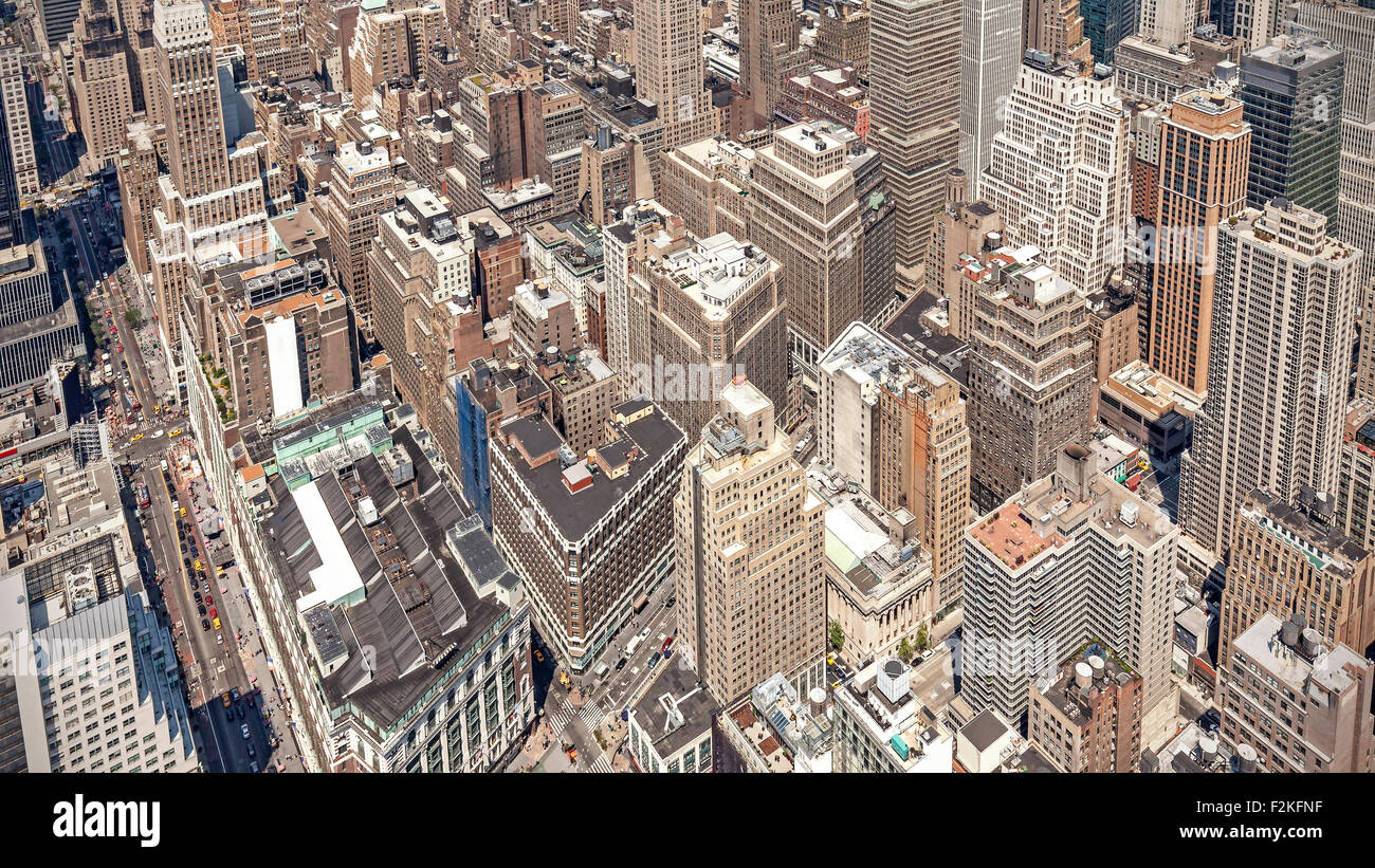 Aerial view of Manhattan's downtown, NYC, USA. Stock Photo