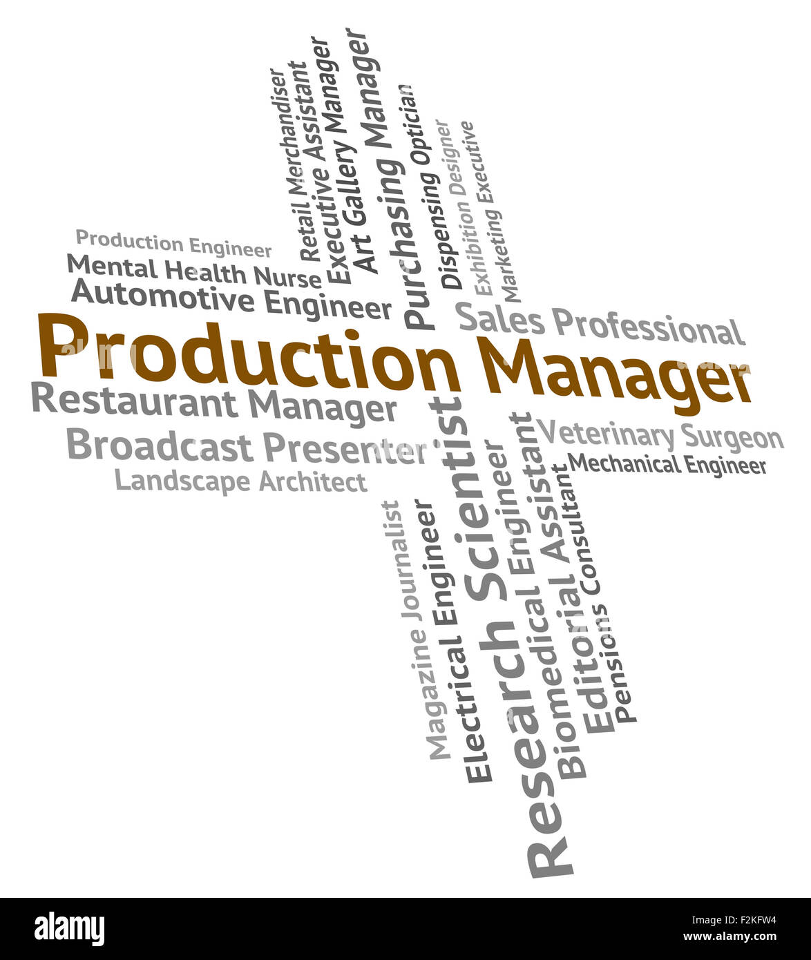 Production Manager Indicating Word Recruitment And Making Stock Photo