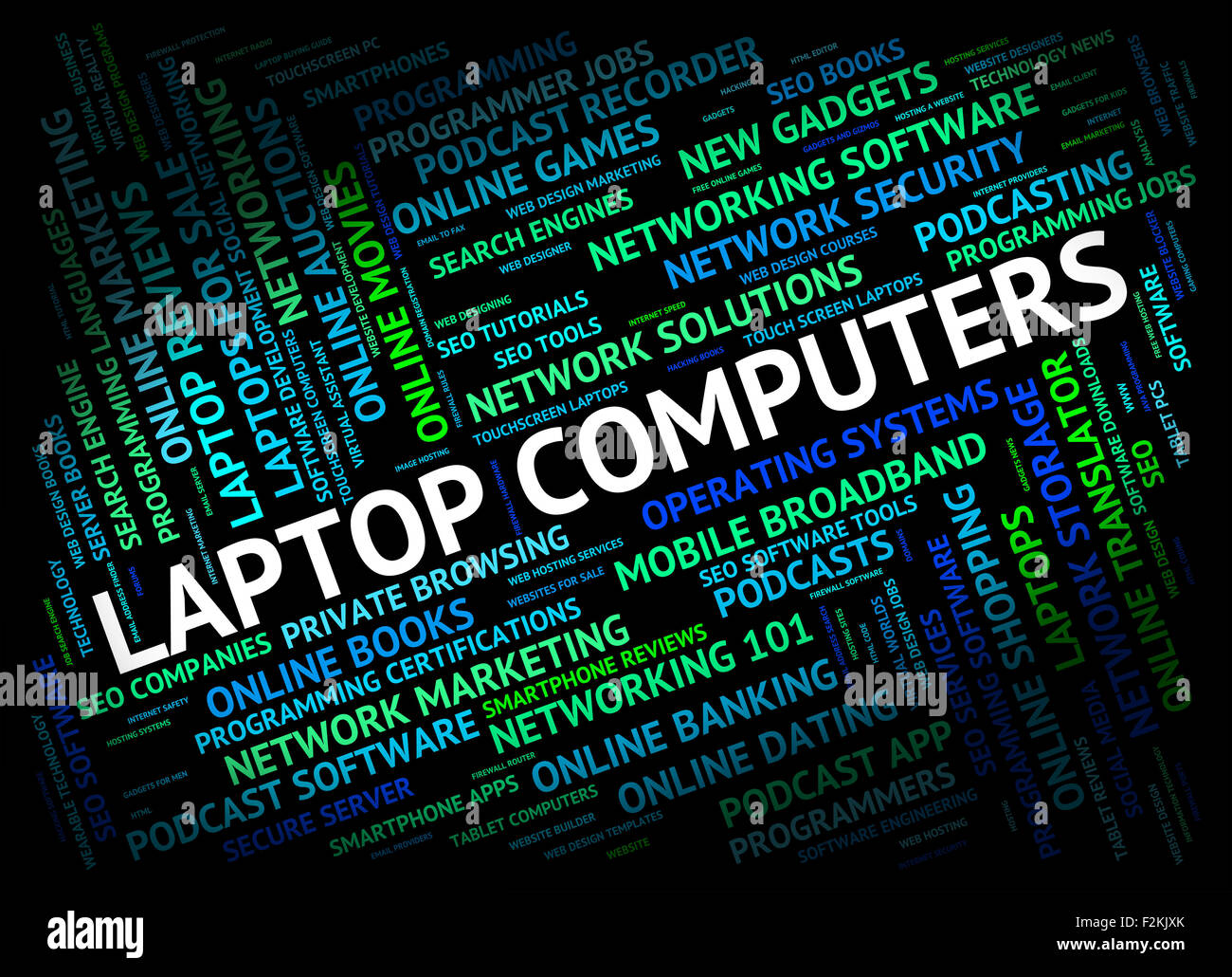 Laptop Computers Indicating Computing Word And Words Stock Photo Alamy
