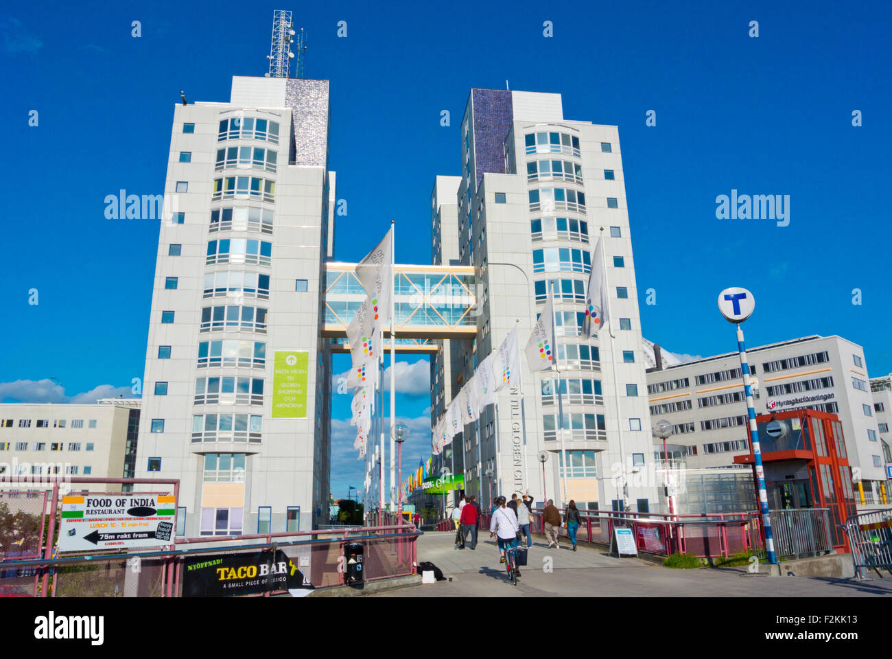 Globen shopping centre, with twin towers, Stockholm Globen City, Johanneshov district, Stockholm, Sweden Stock Photo