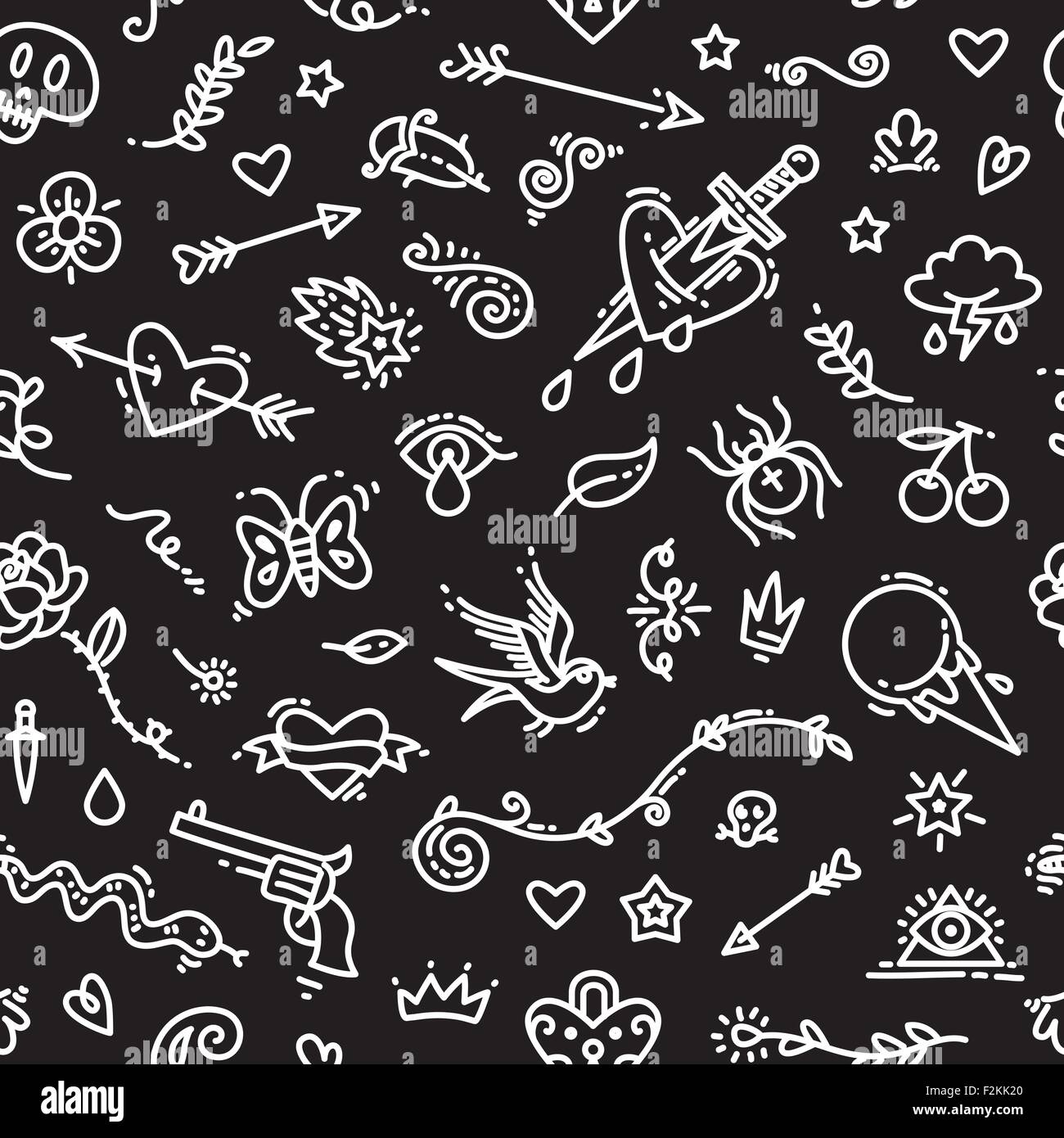 Old School Tattoo Seamless Pattern on Dark Stock Vector Image & Art - Alamy Old School Tattoo Seamless Pattern on Dark Stock Vector Image & Art - Alamy