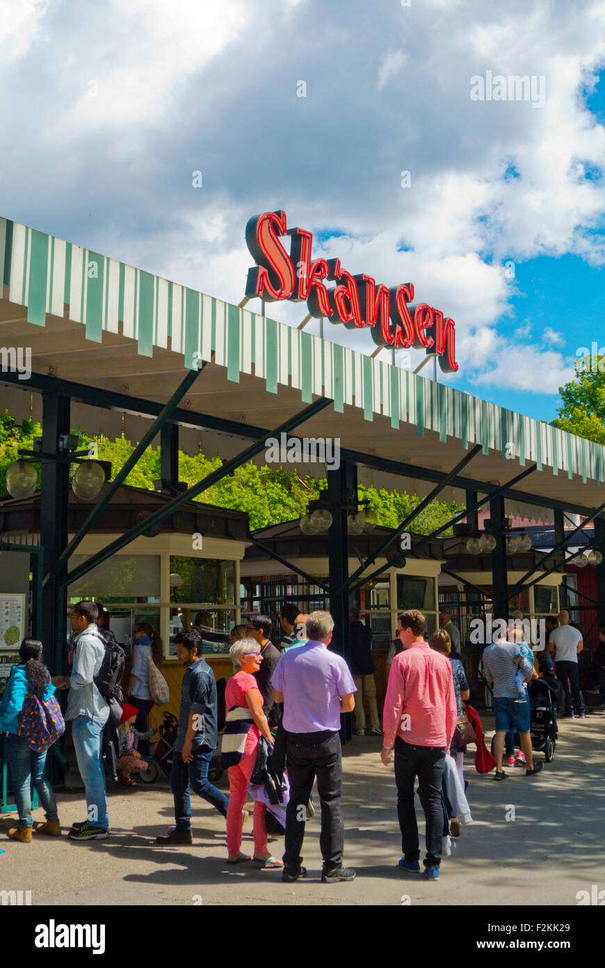Ticket booths, Skansen, Djurgården island, Stockholm, Sweden Stock