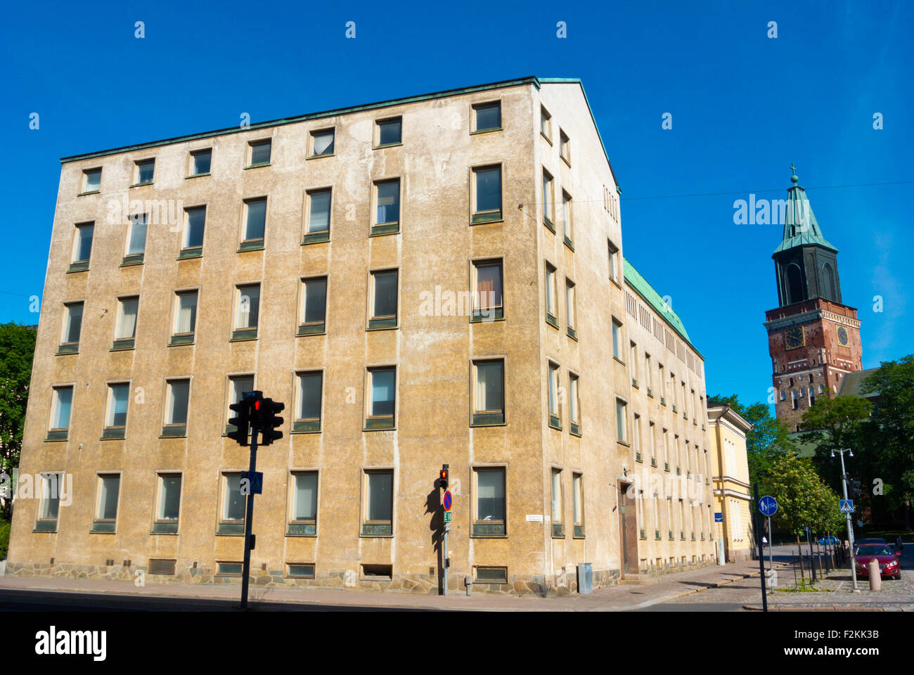 Turku Building Chemicum university building and Cathedral of Turku, at university ...