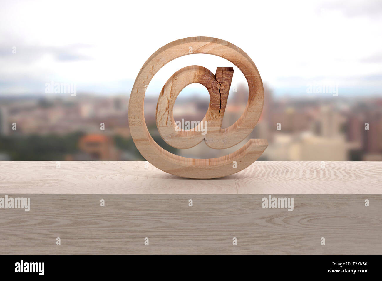 3d rendering of an at symbol on a window Stock Photo - Alamy