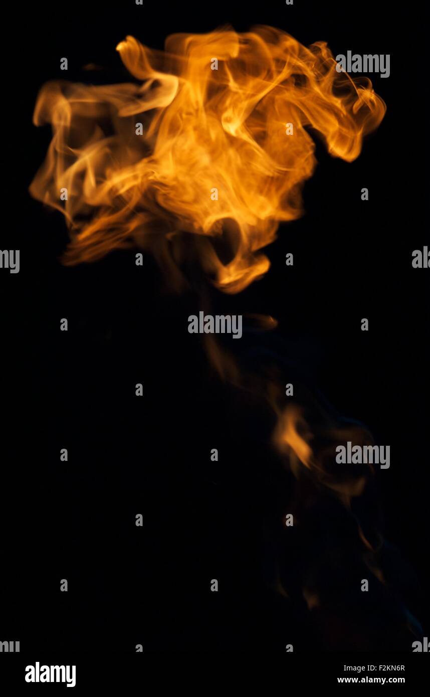 Fire flames isolated on black background Stock Photo - Alamy