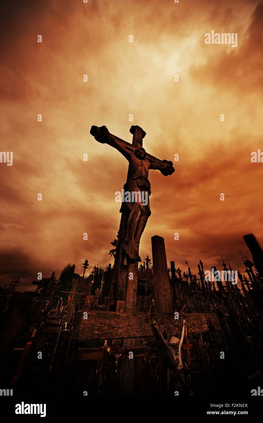 Jesus statue on hill cross hi-res stock photography and images - Alamy