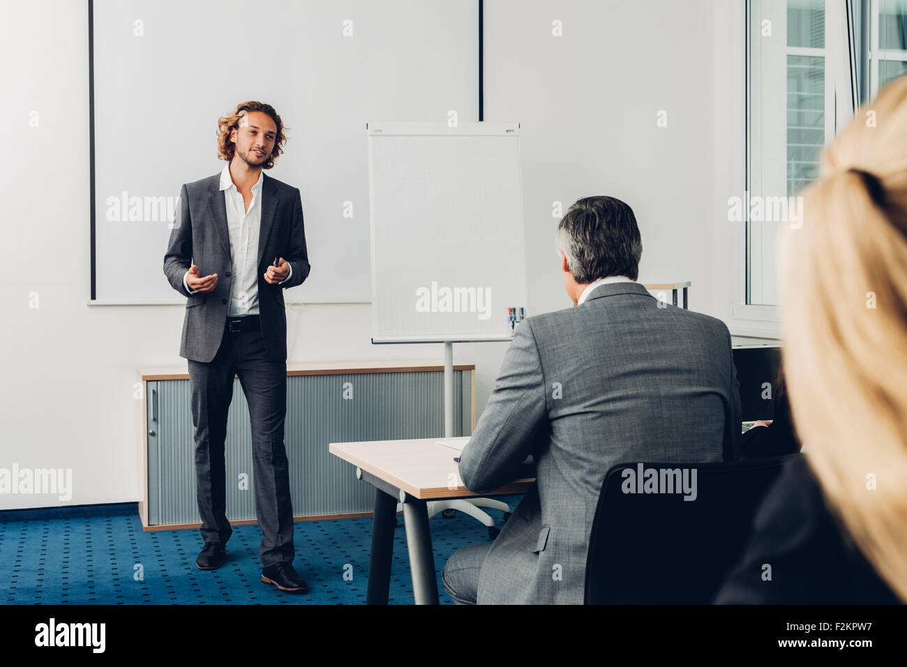 Young Business Man Giving Presentation Stock Photo 87716195 Alamy