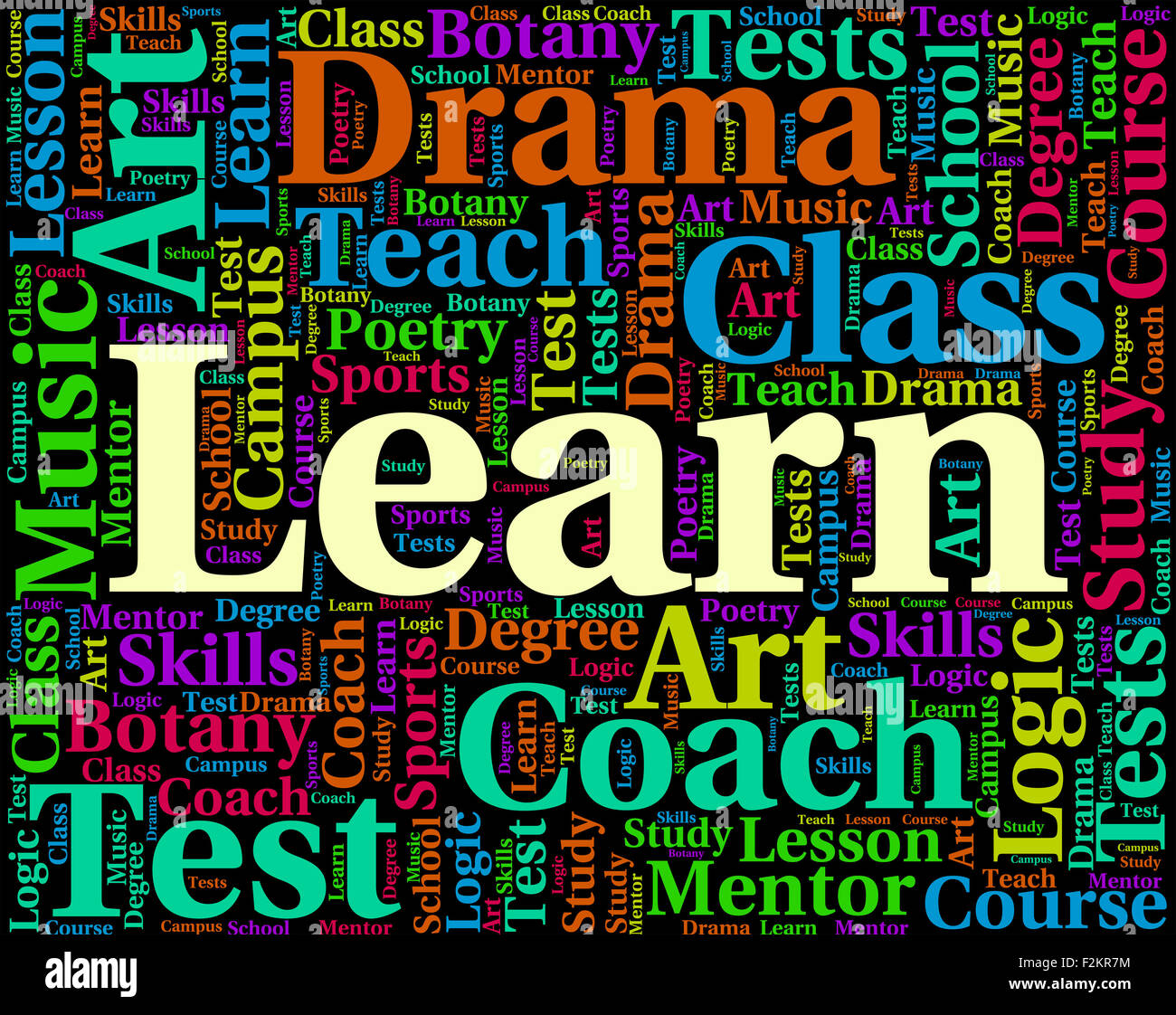 Learn Word Representing Study Train And Words Stock Photo Alamy