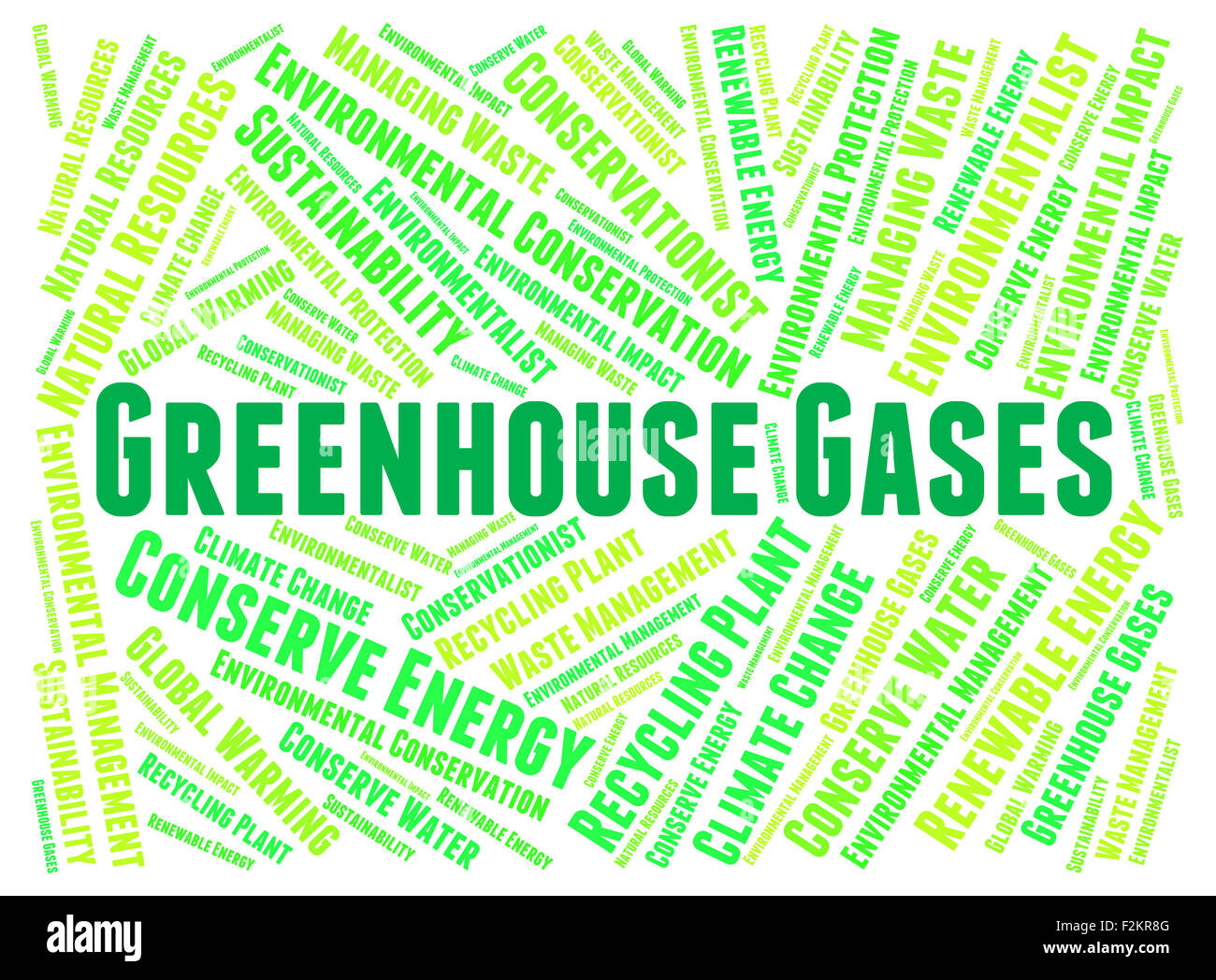 Greenhouse Gases Meaning Carbon Dioxide And Words Stock Photo