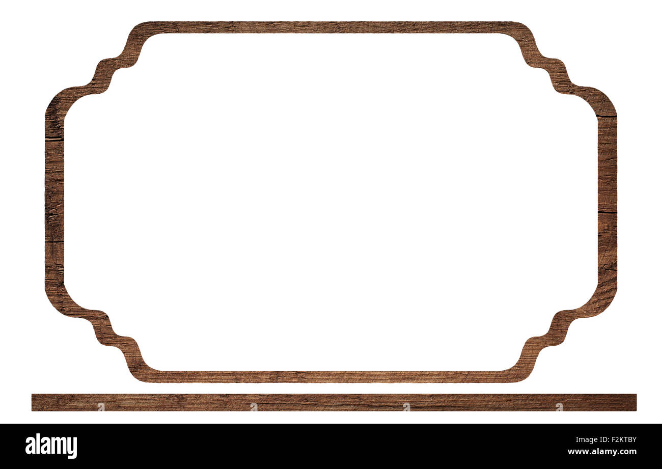 Frame of dark brown wood with plank isolated on white background Stock Photo Alamy
