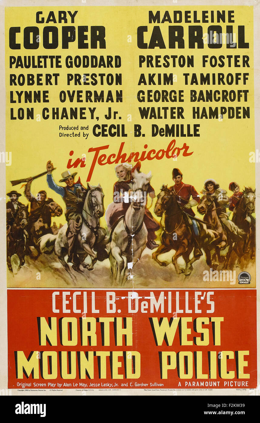 North West Mounted Police - Movie Poster Stock Photo