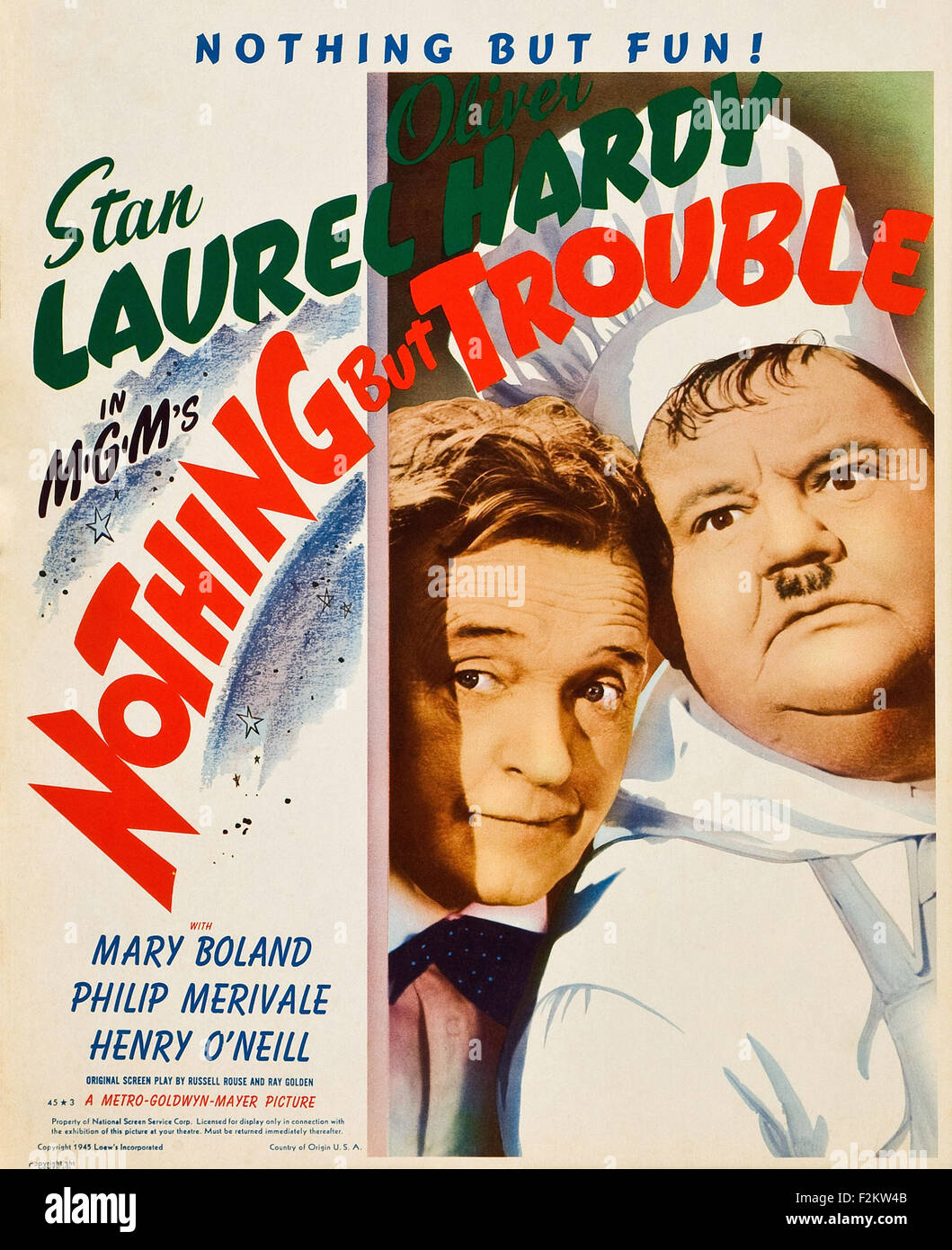 Nothing But Trouble (1944) - Movie Poster Stock Photo