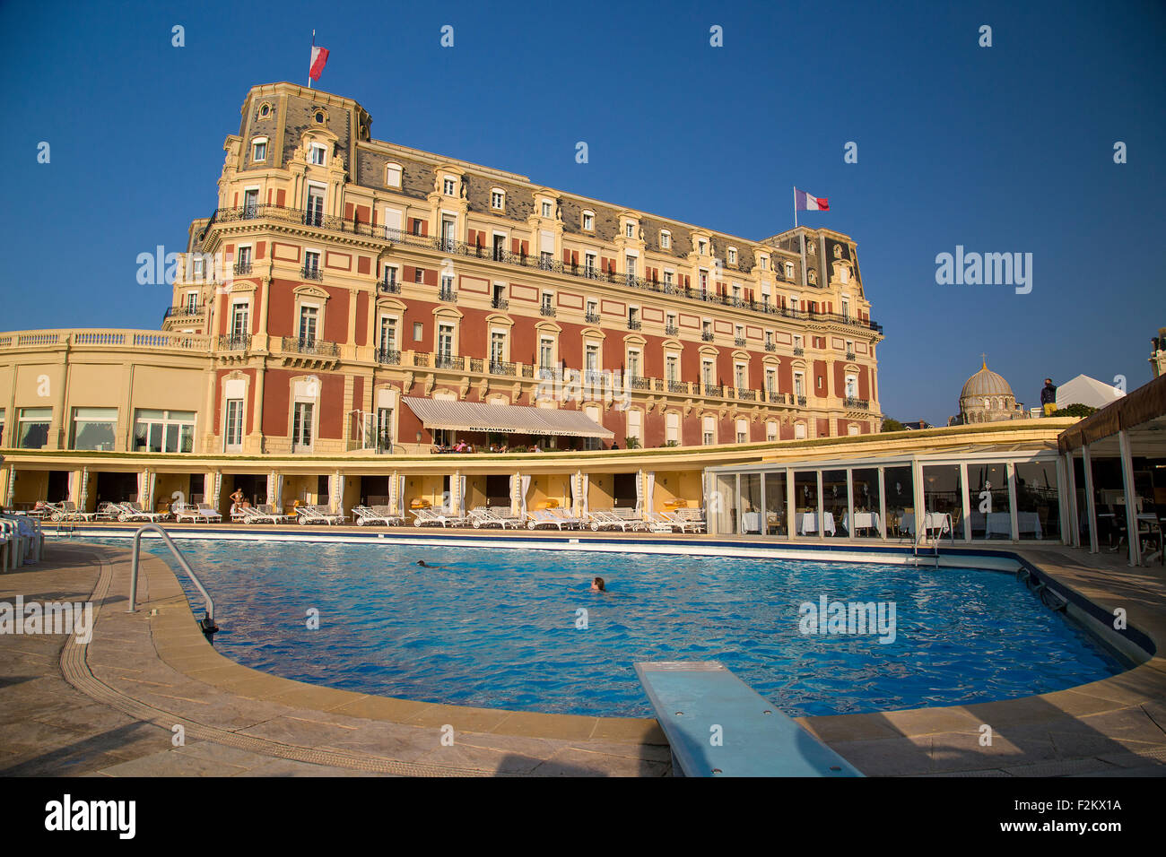 Hotel du Palais, Biarritz outdoor swimming pool Stock Photo