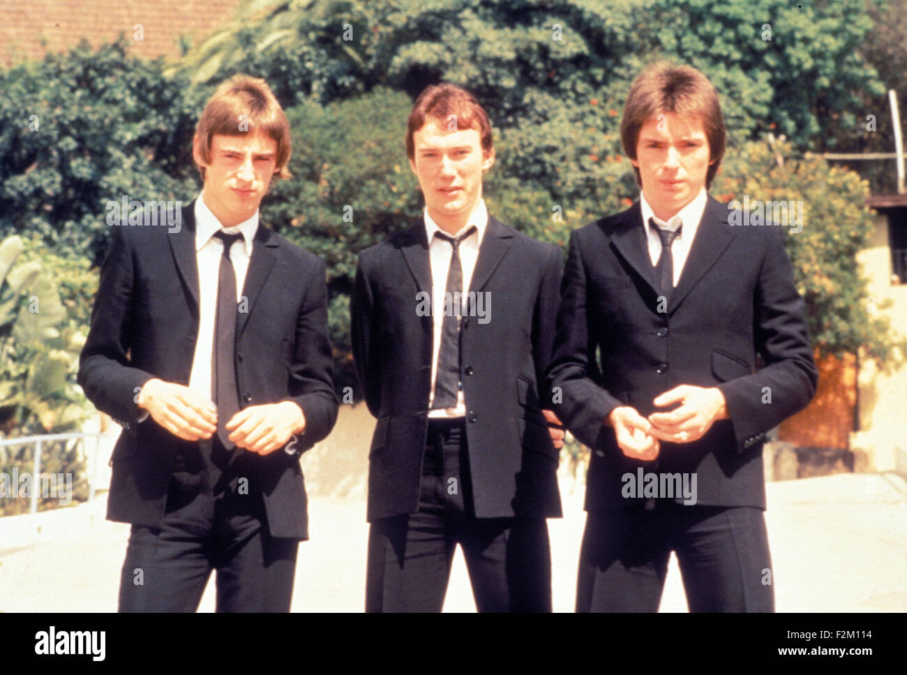THE JAM UK rock group about 1978.  From left Bruce Foxton, Rick Buckler, Paul Weller Stock Photo