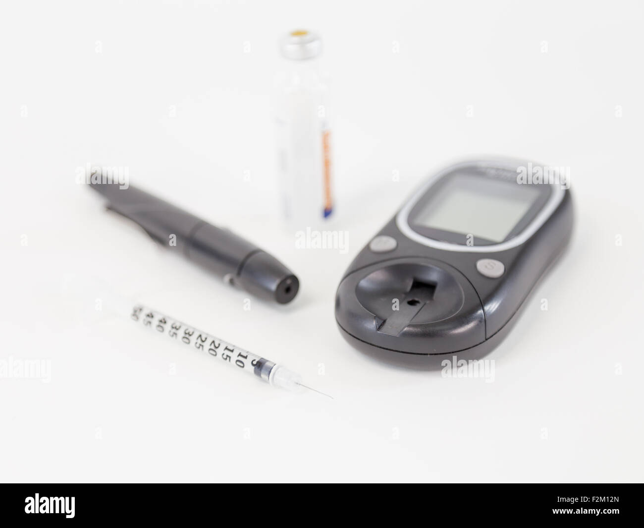 Blood sugar selftesting equipment, for diabetes Stock Photo Alamy