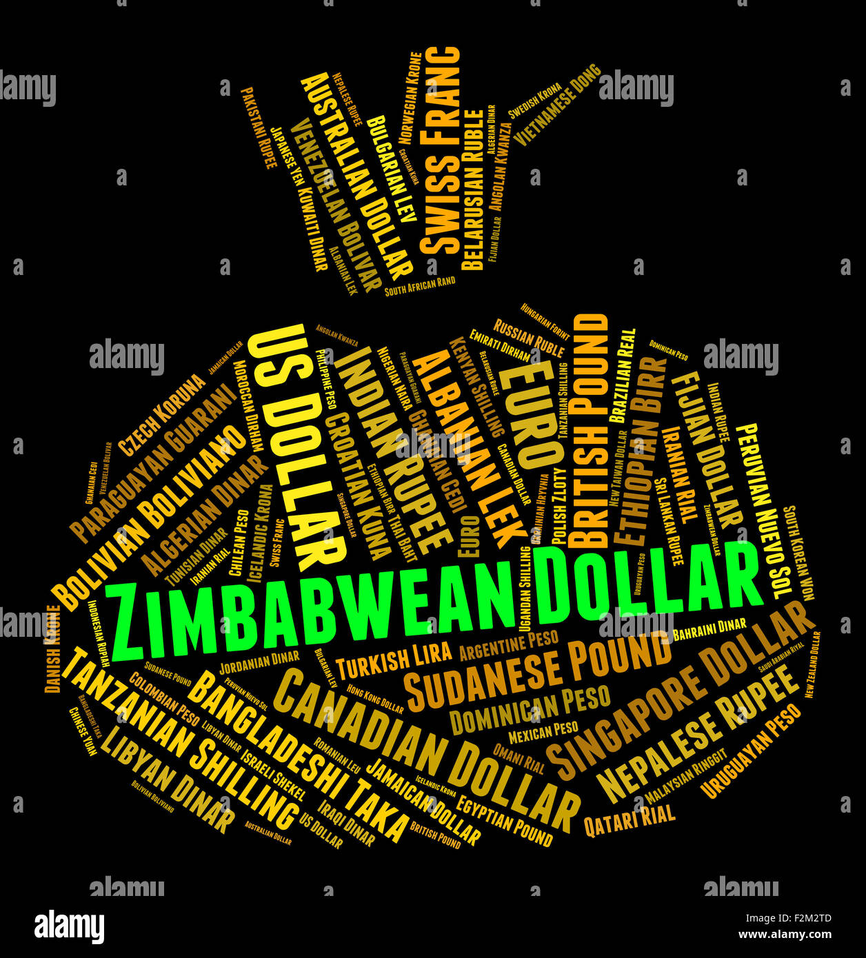 Zimbabwean Dollar Indicating Foreign Exchange And Currencies Stock